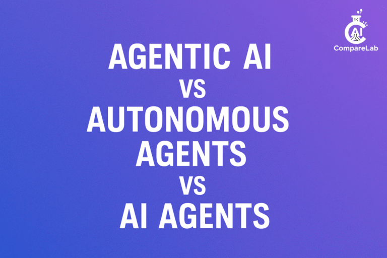 Visual comparison of Agentic AI vs AI Agents vs Autonomous Agents with digital icons and strategy elements