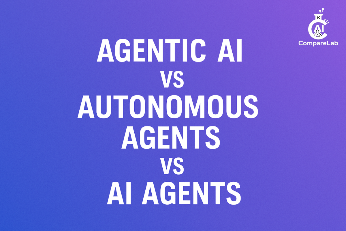 Visual comparison of Agentic AI vs AI Agents vs Autonomous Agents with digital icons and strategy elements