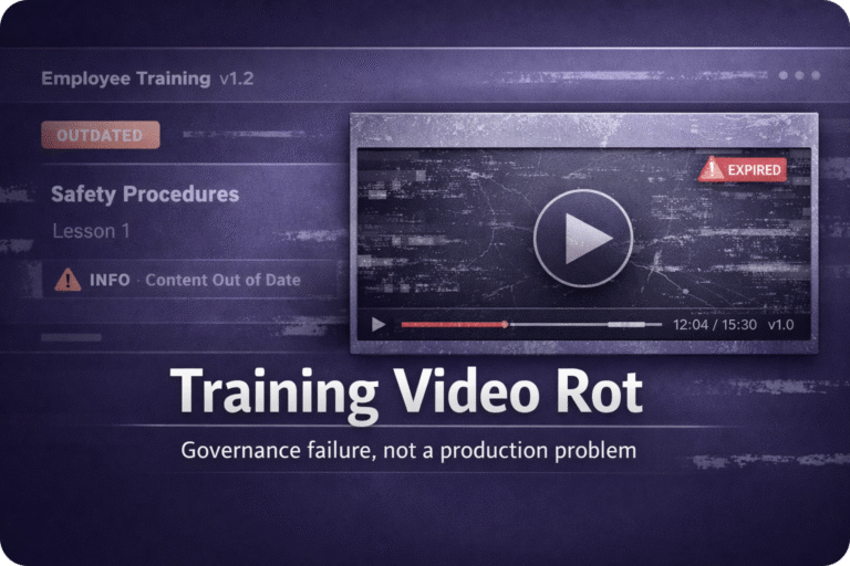 Training video rot: a lifecycle governance model for maintaining accurate SOP and compliance video over time