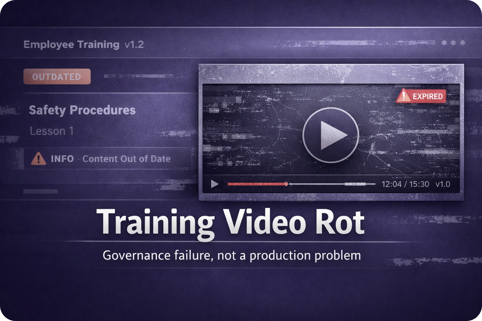 Training video rot: a lifecycle governance model for maintaining accurate SOP and compliance video over time